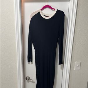 Black Long Sleeve Maxi Sheath Dress for Casual